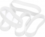 hankekaart 120 tk Silikoonist kummipaelad 5mm x 25.5mm Kummi r&otilde;ngad R&otilde;ngad Kaabli sidemed Tugevad elastsed lindid Non-Slip pakkimiseks n&ouml;&ouml;rid kotid Valge