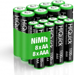 HiQuick Pack 16 AA AAA akut NI-MH 1,2 V, 8 x AA 2800 mAh akud ja 8 x AAA 1100 mAh akud, madala enesepuhastusega 1200 Tech Mignon aku.