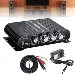 Bluetooth HiFi Audio v&otilde;imendi, RMS 80Wx2 + 80W ST-838 Mini HiFi v&otilde;imendi Bluetooth subwooferi v&auml;ljundiga D-klassi, basside ja k&otilde;rguste reguleerimine, Stereov&otilde;imendi D-klassi 2.0 kanaliga (sisaldab toiteadapterit)