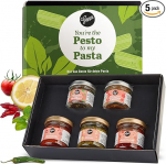 Gepp's Delicatessen Pesto kinkekomplekt, 5-osaline kinkekorv Itaalia erip&auml;radega, 3 x Delicatessen Pesto & 2 x orgaaniline pasta v&uuml;rts, Delicatesseni kinkekorv koos tr&uuml;hvliga