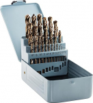 Rennie Tool Company 1-13 mm HSS koobaltpuurikomplektid koos metallist korpusega - 25-osaline puurikomplekt roostevabast terasest, alumiiniumist, karbiidist, malmist, plastikust ja puidust puuri jaoks