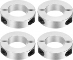 sourcing map Double Split Shank Collar, 38mm Bore Two Piece Clamp Collar, 70mm OD, 18mm Thickness, Aluminum Alloy Screw Split Ring, 4 Pack