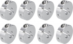 sourcing map Pack of 8 Single Split Clamping Shank Collar, 10 mm Bore One-Piece Tension Collar, 30 mm Outer Diameter, 10 mm Thickness, Aluminium Alloy Set Screw Split Collar Clamp
