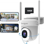 3K 5MP v&auml;livalve kaamera WiFi tasuta 64G kaardiga, 24/7 kaamera j&auml;lgimine v&auml;ljas WLAN 2.4/5GHz, 360&deg; p&ouml;&ouml;ramine, automaatne j&auml;lgimine, AI liikumistuvastus, v&auml;rviline &ouml;&ouml;n&auml;gemine