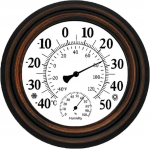 20 cm Antikes Innen-Au&szlig;en-Thermometer, Hygrometer, Temperatuur- und Luftfeuchtigkeitsmesser, Wanduhr, Thermometer f&uuml;r Heimdekoration, Langlebig, Einfache Installation, Einfach zu Bedienen