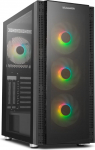 NOX Hummer Horus - NXHUMMERHORUS, Micro-ATX, ATX, karastatud klaasist k&uuml;ljepaneel ja esik&uuml;lg, 4 ARGB ventilaatorit, 120 mm, &uuml;hildub vedelikjahutusega, RGB juhtimine, must