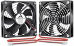 GDSTIME Pack of 2 12 V ventilaator 120 mm PC harjadeta jahutusventilaator 120 x 25 mm DC 1500 RPM arvuti s&uuml;learvuti ruuterile