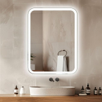 Venti 60 x 80 cm valgustusega vannitoa peegel, LED vannitoa peegel, vertikaalne peegel, valgustatud seinapeegel, valgustatud vannitoa peegel, vannitoa peegel koos valgustusega, vannitoa peegel koos puutetundliku l&uuml;litiga