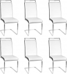 homewell s&ouml;&ouml;gitoa toolid, komplekt 6, ergonoomiline iste, U-kujuline s&ouml;&ouml;gitoa tool, kiiktool, vabak&auml;igutool, PU nahast pehmendusega k&ouml;&ouml;gitool ja roostevabast terasest jalad (valge ja must, 6)