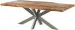 FREEFORM 5 Sheesham Tree Table - Erinevad suurused, v&auml;rvid ja raamid, V&auml;rv: Natural Sandblasted, Suurus: 260 x 100 cm, Raam: H&otilde;bedane matt raam: Ristraamistik, matt h&otilde;bedane