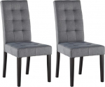 Vente-unique Vilolosa 2 tooli komplekt Hall kangas puidust jalad mustad