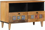 vidaXL TV-kapp koos riiulitega Natural 70 x 33 x 46 cm Mango t&auml;ispuidust, kaasaegne meediam&ouml;&ouml;bel, Mango t&auml;ispuidust, ristk&uuml;likukujuline madallaud, kvaliteetne hoiuruum elutoa m&ouml;&ouml;blile, TV-alus