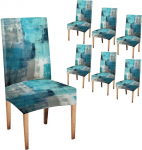 Capsceoll T&uuml;rkiissinine abstraktne kunst toolikatted S&ouml;&ouml;gitool Slipcover komplekt 6 k&ouml;&ouml;gi jaoks