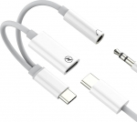 Kopfh&ouml;reranschluss-adapter (2-in-1) USB C 3,5 mm AUX Typ C Audio-Ladeger&auml;t-Splitterkabel f&uuml;r Apple iPhone 17 16 15 Pro Max kompatibel mit Samsung S25 S24 Kopfh&ouml;rer-Dongle Auto Schnellladung f&uuml;r iPad