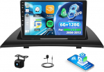 SIXTOP 6+128G 8-tuumaline Android 15 autoraadio BMW X3 E83 2004-2012, 9-tolline puuteekraaniga raadio koos traadita Carplay Android autode peeglilinkiga WiFi BT GPS FM RDS EQ DSP + tagurduskaamera