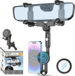 XUKEY Mag-Safe tahavaatepeegli mobiiltelefoni hoidja, 2-in-1 universaalne auto tahavaatepeegel, telefoni hoidja, 360&deg; p&ouml;&ouml;ratav ja sisset&otilde;mmatav mobiiltelefoni hoidja iPhone, Huawei, Xiaomi ja Samsungi jaoks
