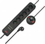 Brennenstuhl Eco-Line Comfort Switch, 6-kordne pistikuriba (pistikuriba koos tugevdatud kontaktide kaitsega, jalal&uuml;liti ja 2m pikkune kaabel) antratsiitne