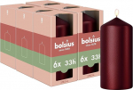 Bolsius - Special Essentials - Smooth Pillar Candles - 4 tk; - Metallic Red - 12cm - Dekoratiivsed k&uuml;&uuml;nlad - Sisaldab naturaalset taimset vaha - Palmi&otilde;livaba