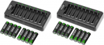Bevigor AA NI-MH-Akku, 8 St&uuml;ck AA taaslaetav Batterien mit 8-Positionen-Ladeger&auml;t f&uuml;r schnell aufladbar (Packung mit 2)