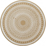 AMDXD 6er Set Tischset Abwaschbar Rund, 70% PVC+30% PET Tisch Platzset Boho Rund mit Mandala Muster Anti-Rutsch, Tisch-Sets Wei&szlig; f&uuml;r Zuhause Restaurant Speisetisch, 38CM