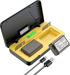 ENEGON NP-FW50 20W kahe aku kiirlaadija komplekt (2 x 1800mAh) Sony Alpha ZV-E10, A6000, A6400, A6500, A6300, A5000, A5100, A55, A7, A7II, A7RII, A7SII,A77 S,A7S 2,A7R,A7R2 kaamerale.