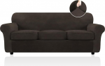 FestiCorp Velvet Diivan Diivan katab Slipcovers 3 padjad Stretch 4 t&uuml;kki Diivan Cover paks m&ouml;&ouml;bel katab koertele lemmikloomad diivan Brown
