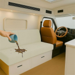 Stretch Bez&uuml;ge f&uuml;r Wohnwagenpolster Wasserdicht rutschfest Sofa Sitzkissenbezug mit 2 Elastischen Gurten Schonbezug f&uuml;r Camper Wohnmobil Caravan Sitzbank (Beige,L190-220cm W 65-95cm)