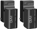 GVM Video Light Accessory Power Supply for LED 480 520 672 800D, Replacement Battery with Charger for Batteries of the 750 Series Battery Power Supply, 4400 mAh 32.6 Wh NP 750 Battery for GVM Video