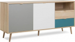 Newfurn Jona.Three Sonoma Tammepuust k&uuml;ljepaneel Modern - 150 x 68 x 40 cm (B x K x S) - Highboard k&uuml;ljepaneel Skandinaavia disain - elutuba magamistuba esikusse s&ouml;&ouml;gituppa
