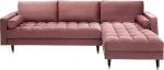 invicta INTERIOR Elegantne nurgadiivan Cosy Velvet 260 cm Dusky Pink Velvet Spring Core 3-Seater Diivan Velvet Look Corner Diivan Diivan Couch
