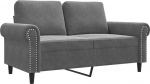 vidaXL diivan 2-kohaline, Lounge diivan diivan koos k&auml;etugede seljapatjadega, elutoa diivan disain diivan metallist raam, istumism&ouml;&ouml;bel kahe istekohaga, tumehall sametist