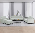LAPOOH 3201944 4-osaline diivanikomplekt helehall samet, Lounge diivan, diivanid ja diivanid, l&otilde;&otilde;gastav diivan, diivan elutuppa, diivan koos