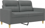 vidaXL diivan 2-kohaline, Lounge diivan diivan koos k&auml;etugede seljapatjadega, elutoa diivan disain diivan metallist raam, istumism&ouml;&ouml;bel kahekohaline, kaasaegne, tumehall kangas