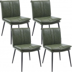 chairus s&ouml;&ouml;gitoa toolid, komplekt 4, PU nahast k&ouml;&ouml;gitoolid, polsterdatud metallist jalgadega toolid, polsterdatud toolid k&ouml;&ouml;ki, s&ouml;&ouml;gituppa, elutuppa, roheline