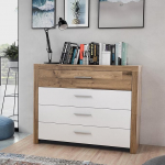 FORTE RICCIANO k&uuml;ljepaneel 111 4 sahtliga, tammedekor/valge matt, 111 cm lai x 88,1 cm k&otilde;rge x 41 cm s&uuml;gavus