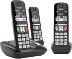 Gigaset A735A Trio - Draadloze Telefoon with Antwoordapparaat - Duidelijk Scherm with Goed Contrast - Real Allrounder for Thuis en Kantoor -Zwart (-)
