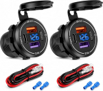 Linkstyle USB autolaadija, 15W 22W QC & 30W PD &uuml;hendused, auto USB pistikupesa nupuvajutusega 12V/24V RV, paat, mootorratas, auto (2 tk)