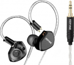 KGUSS KEFINE Klean HiFi juhtmega k&otilde;rvaklapid, 10 mm DLC-membraaniga d&uuml;naamilised k&otilde;rvaklapid, 0,78 mm 2-poolse eemaldatava h&otilde;betatud kaabliga vahetatavad k&otilde;rvaklapid (must, 3,5 mm)