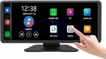 Traadita CarPlay ja Android Auto 10,3-tolline IPS t&auml;is puuteekraaniga auto audio vastuv&otilde;tja 64GB SD kaardiga, 4K esikaamera + 1080P tagakaamera, h&auml;&auml;ljuhtimine, peeglilink, Bluetooth ja
