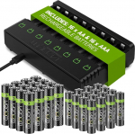 Venom laetavad patareid koos laadimisjaamaga - sisaldab 16 x AA (1200 mAh) ja 16 x AAA (800 mAh) patareid