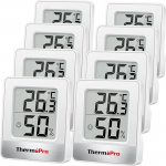 ThermoPro Thermo-Hygrometer Siseruumide termomeeter Digitaalne &otilde;huniiskuse m&otilde;&otilde;tja Ruumi termomeeter Temperatuuri ja &otilde;huniiskuse m&otilde;&otilde;tja koos Smiley indikaatoriga 8 t&uuml;kki