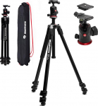 Manfrotto 290XTRA alumiiniumist kaamerastatiiv koos 496 kuulipeaga, 3 segmenti, 4 nurka, kiirkinnitus, Arca-Swiss &uuml;hilduv, 10 kg kandev&otilde;ime, kandekott, DSLR ja peegelkaameratele