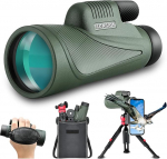 12x56 HD Monocular Telescope with Smartphone Adapter, Powerful Monocular Telescope for Stargazing, Bird Watching, Hiking, Concerts (Green)