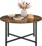 Yaheetech &uuml;mmargune kohvilaud reguleeritavate kaitsvate jalgadega k&uuml;ljelaud diivanilaud elutoa laud t&ouml;&ouml;stuslikus stiilis rustikaalne pruun