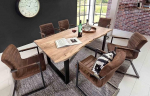 lifestyle4living s&ouml;&ouml;gilaud, akaatsiapuust, puukant, ruudukujuline / musta metallraamiga k&ouml;&ouml;gilaud / tugev s&ouml;&ouml;gilaud, t&auml;iendab teie tuba unikaalselt