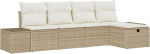 Rantry 5-teiliges Garten Sofa Set mit Kissen Beige Poly Rattan Gartenlounge Model3360692