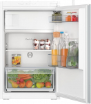 Bosch KIL22NSE0 Built-In Fridge Series 2, Integrated Fridge with Freezer Compartment 88 x 56 cm, 104 L Cooling, 15 L Freezer, MultiBox XXL, LED Lighting, EcoAirflow, SuperCooling, White