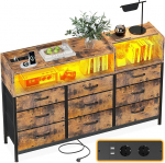 ODK sahtlitega kapp, kapp 2 pistikupesa, 2 USB ja 10 v&auml;rvilist LED ribad, riiulitega kapp, t&ouml;&ouml;laud 9 riidest sahtliga magamistuppa, elutuppa, 130 x 30 x 97