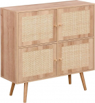 Laste kapp puidust v&auml;limusega ja 4 rotangist uksega - Bohemian