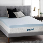 LUCID, Ultra Plush-King Gel Memory Foam Matratsi Topper Vented Design Super Plush King Size 4" Memory Foam Blue